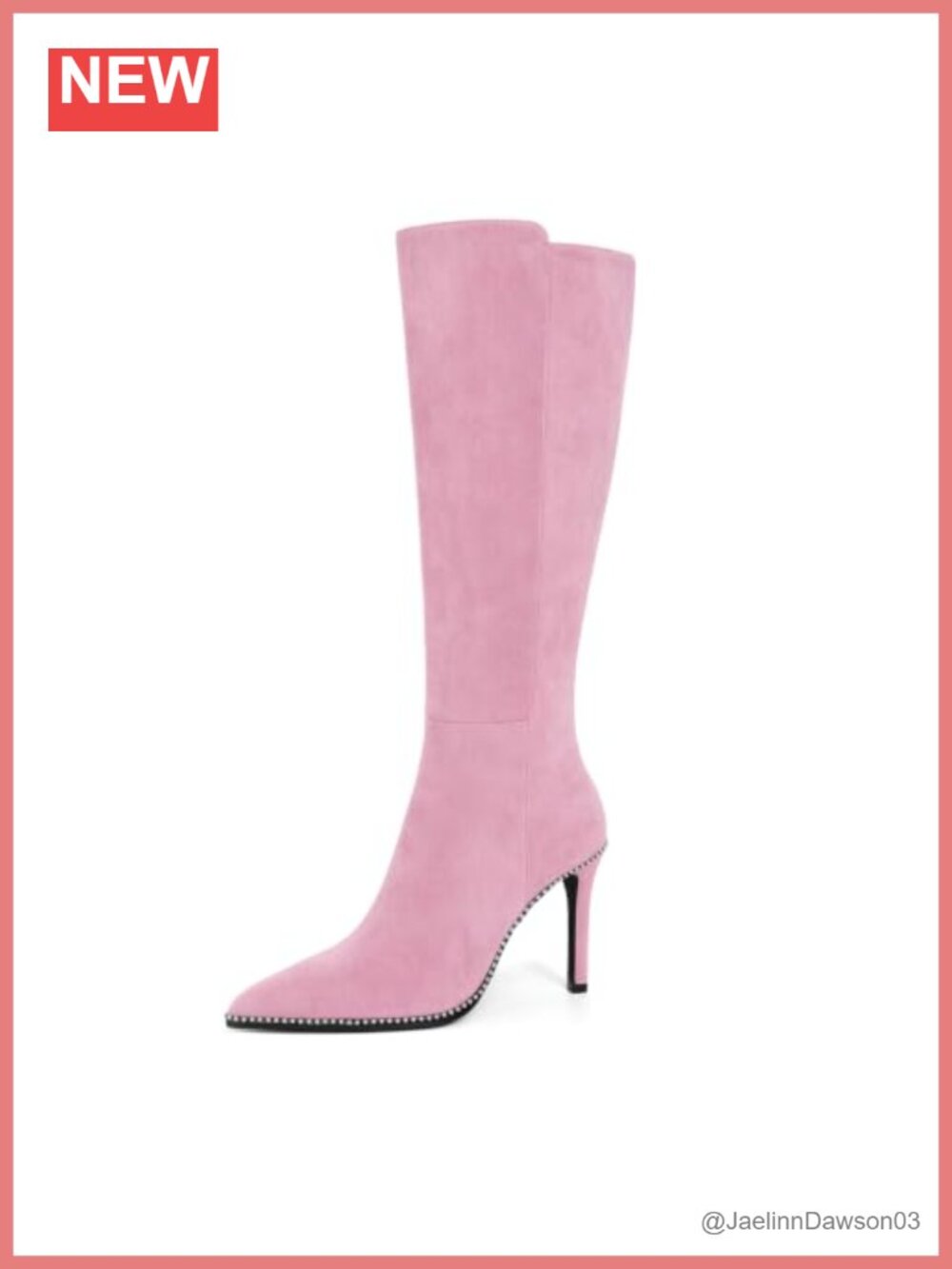 Knee High Stiletto Heel Boots Women Pointed Toe Suede Faux Leather Side Zipper